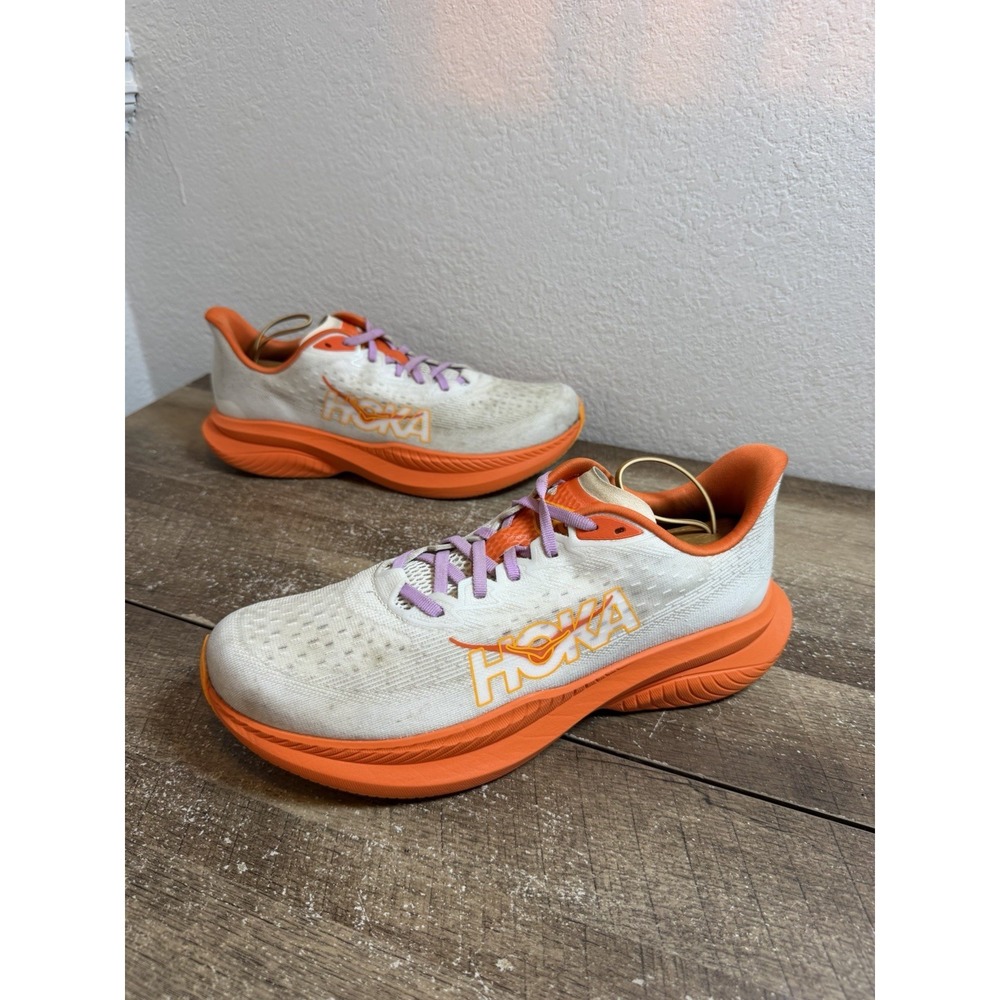 Hoka One One Mach 6 Shoes Mens 10.5 D Orange Road Running Sneakers 1147790 FLV - Picture 2 of 7